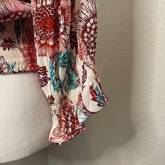 Anthro Tugboat Floral Tie Front Blouse - Picture 2 of 13